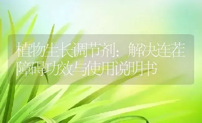 植物生长调节剂：解决连茬障碍 | 适用防治对象及农作物使用方法说明书 | 植物农药