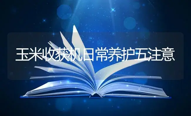 玉米收获机日常养护五注意 | 农资农机