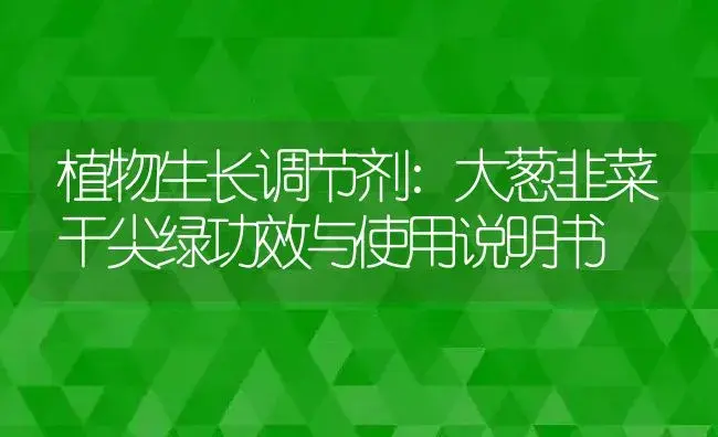 植物生长调节剂：大葱韭菜干尖绿 | 适用防治对象及农作物使用方法说明书 | 植物农药