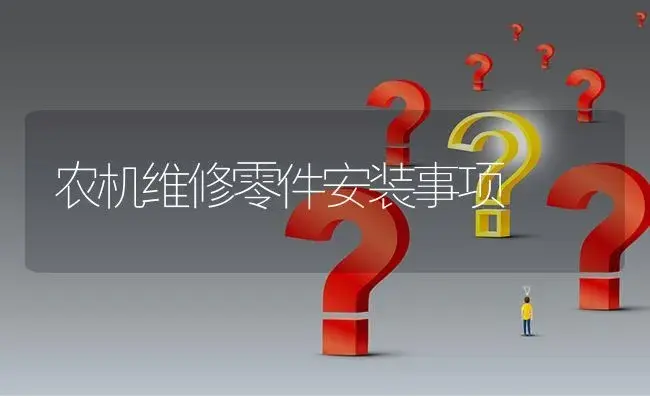 农机维修零件安装事项 | 农资农机