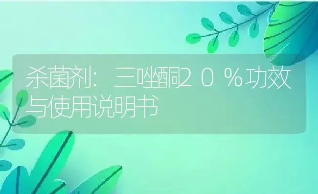 杀菌剂：三唑酮20% | 适用防治对象及农作物使用方法说明书 | 植物农药