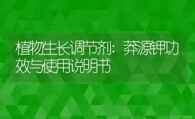 植物生长调节剂：莽源钾 | 适用防治对象及农作物使用方法说明书 | 植物农药