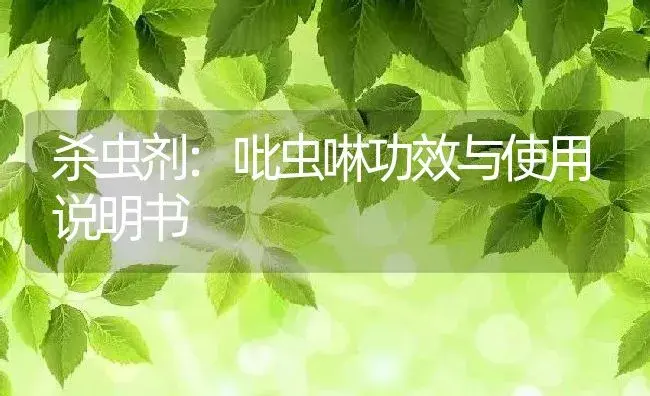 杀虫剂：吡虫啉 | 适用防治对象及农作物使用方法说明书 | 植物农药