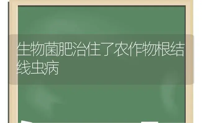 生物菌肥治住了农作物根结线虫病 | 植物肥料