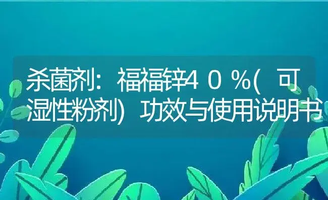 杀菌剂：福福锌40%(可湿性粉剂) | 适用防治对象及农作物使用方法说明书 | 植物农药