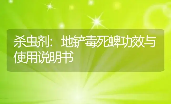 杀虫剂：地铲毒死蜱 | 适用防治对象及农作物使用方法说明书 | 植物农药