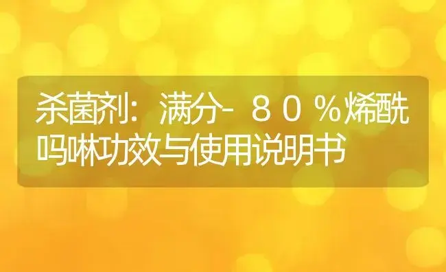 杀菌剂：满分-80%烯酰吗啉 | 适用防治对象及农作物使用方法说明书 | 植物农药