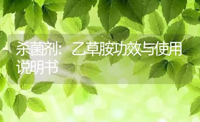 杀菌剂：乙草胺 | 适用防治对象及农作物使用方法说明书 | 植物农药