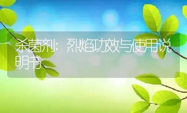 杀菌剂：烈焰 | 适用防治对象及农作物使用方法说明书 | 植物农药