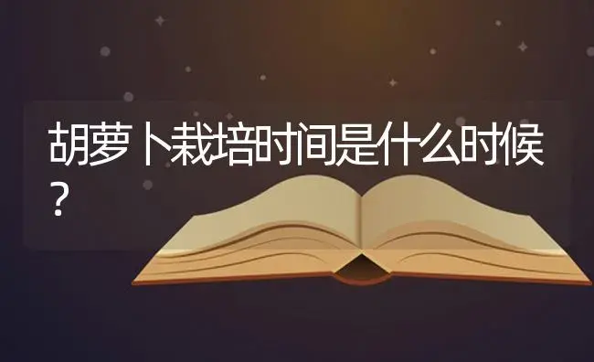 胡萝卜栽培时间是什么时候？ | 蔬菜种植