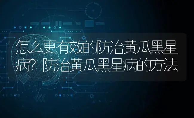 怎么更有效的防治黄瓜黑星病？防治黄瓜黑星病的方法 | 蔬菜种植