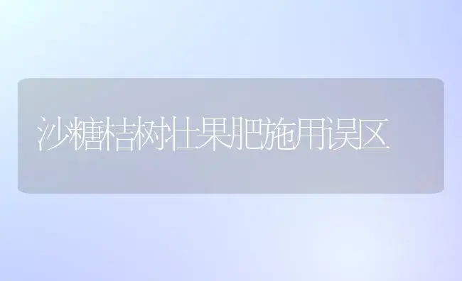 沙糖桔树壮果肥施用误区 | 植物肥料