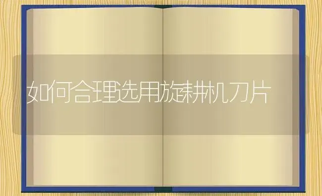 如何合理选用旋耕机刀片 | 农资农机