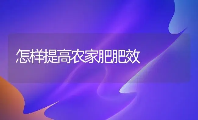 怎样提高农家肥肥效 | 植物肥料