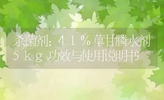 杀菌剂：41%草甘膦水剂5kg | 适用防治对象及农作物使用方法说明书 | 植物农药