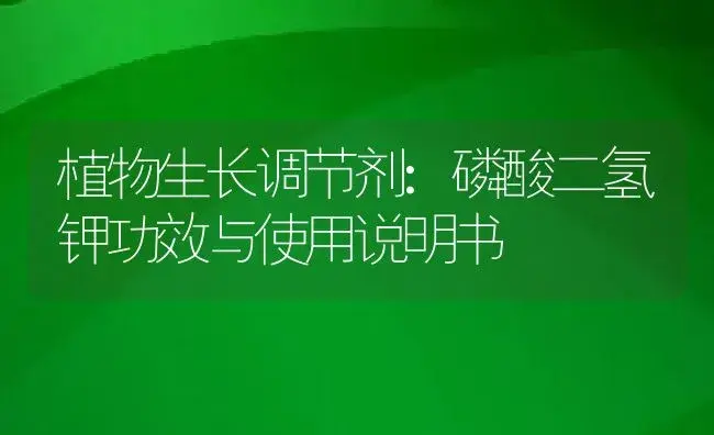 植物生长调节剂：磷酸二氢钾 | 适用防治对象及农作物使用方法说明书 | 植物农药