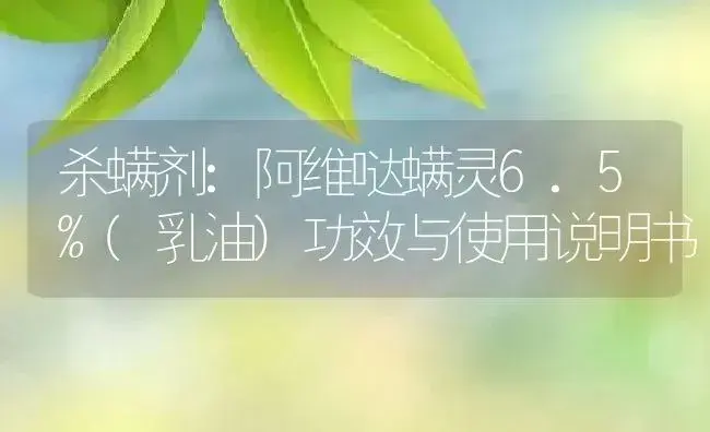 杀螨剂：阿维哒螨灵6.5%(乳油) | 适用防治对象及农作物使用方法说明书 | 植物农药