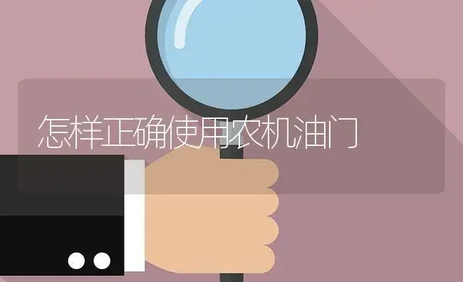 怎样正确使用农机油门 | 农资农机