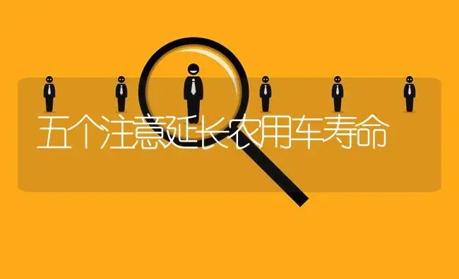 五个注意延长农用车寿命 | 农资农机