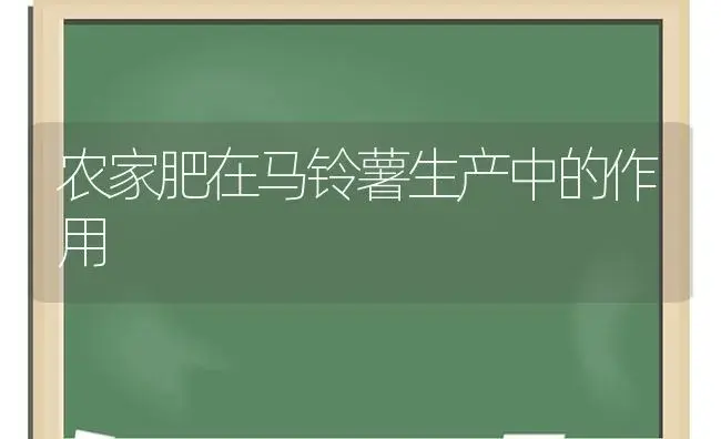 农家肥在马铃薯生产中的作用 | 植物肥料