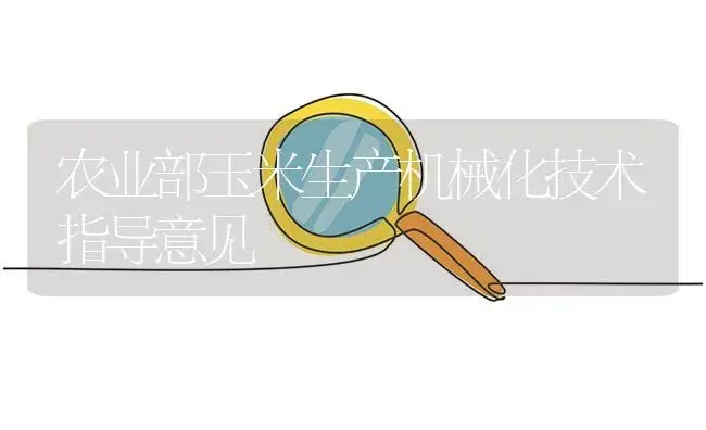 农业部玉米生产机械化技术指导意见 | 农资农机