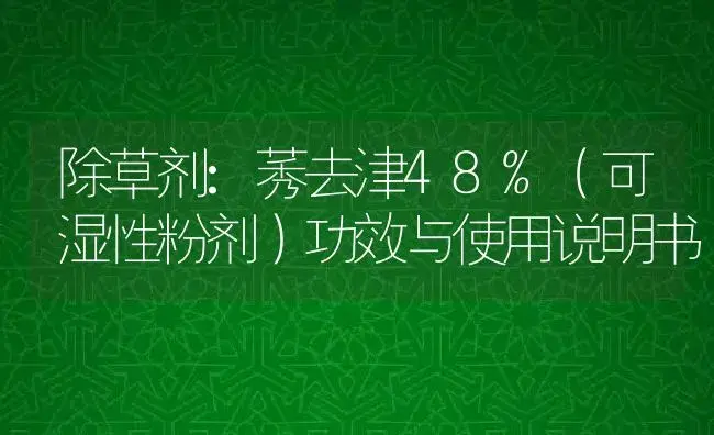 除草剂：莠去津48%（可湿性粉剂） | 适用防治对象及农作物使用方法说明书 | 植物农药