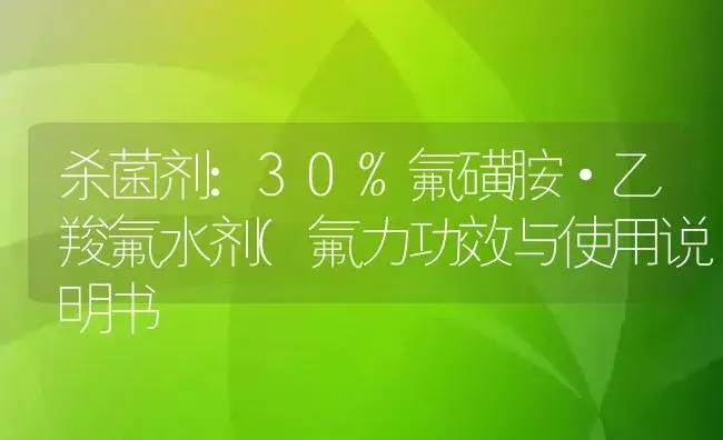 杀菌剂：30%氟磺胺·乙羧氟水剂(氟力 | 适用防治对象及农作物使用方法说明书 | 植物农药