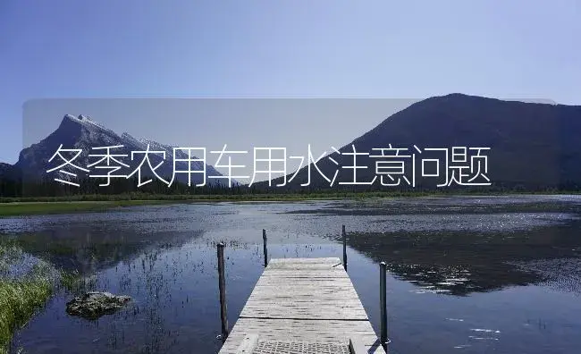 冬季农用车用水注意问题 | 农资农机