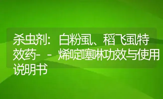 杀虫剂：白粉虱、稻飞虱特效药--烯啶噻啉 | 适用防治对象及农作物使用方法说明书 | 植物农药