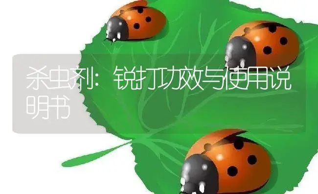 杀虫剂：锐打 | 适用防治对象及农作物使用方法说明书 | 植物农药