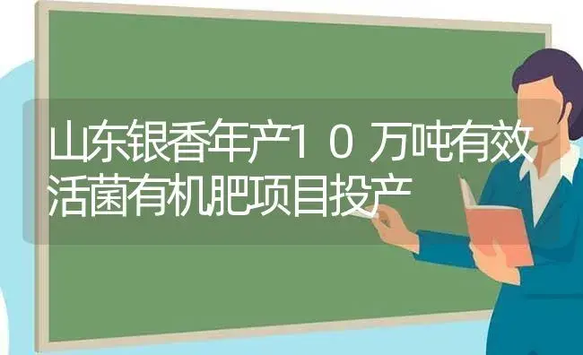 山东银香年产10万吨有效活菌有机肥项目投产 | 植物肥料