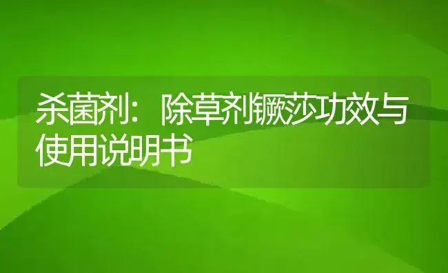 杀菌剂：除草剂镢莎 | 适用防治对象及农作物使用方法说明书 | 植物农药