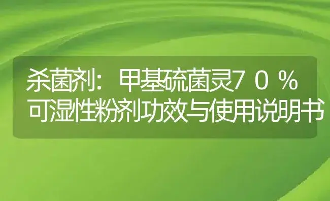 杀菌剂：甲基硫菌灵70%可湿性粉剂 | 适用防治对象及农作物使用方法说明书 | 植物农药