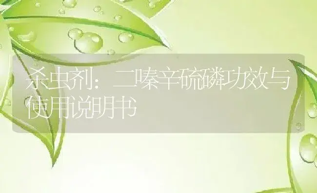 杀虫剂：二嗪辛硫磷 | 适用防治对象及农作物使用方法说明书 | 植物农药