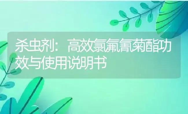 杀虫剂：高效氯氟氰菊酯 | 适用防治对象及农作物使用方法说明书 | 植物农药