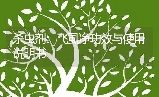 杀虫剂：飞虱净 | 适用防治对象及农作物使用方法说明书 | 植物农药