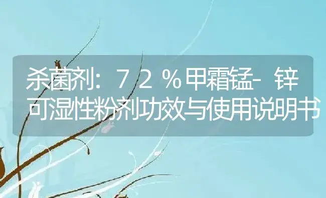 杀菌剂：72%甲霜锰-锌可湿性粉剂 | 适用防治对象及农作物使用方法说明书 | 植物农药