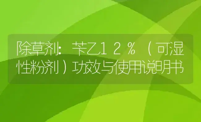 除草剂：苄乙12%（可湿性粉剂） | 适用防治对象及农作物使用方法说明书 | 植物农药