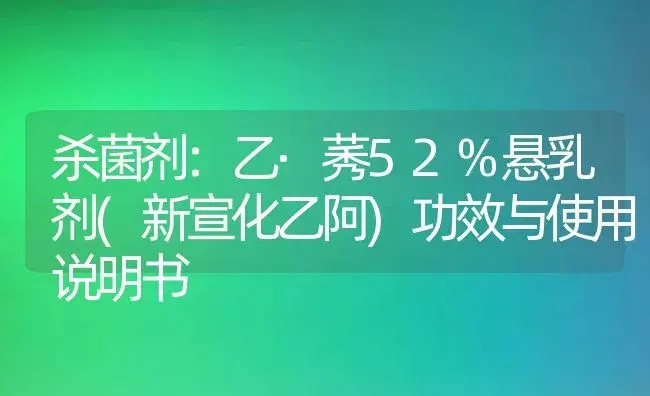 杀菌剂：乙·莠52%悬乳剂(新宣化乙阿) | 适用防治对象及农作物使用方法说明书 | 植物农药