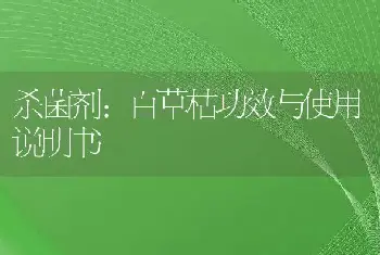 杀菌剂:百草枯功效与使用说明书