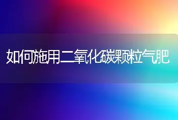 如何施用二氧化碳颗粒气肥